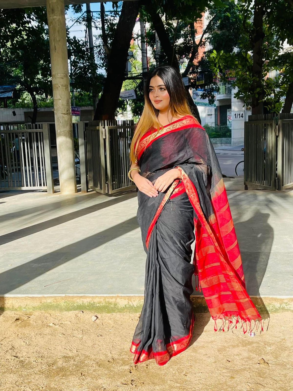 Indian Cotton Saree - Image 3